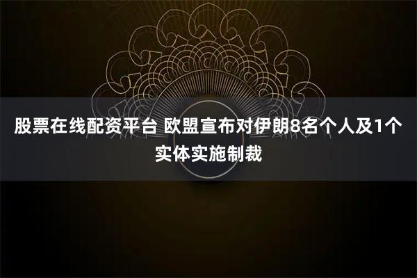 股票在线配资平台 欧盟宣布对伊朗8名个人及1个实体实施制裁