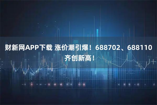 财新网APP下载 涨价潮引爆！688702、688110 齐创新高！